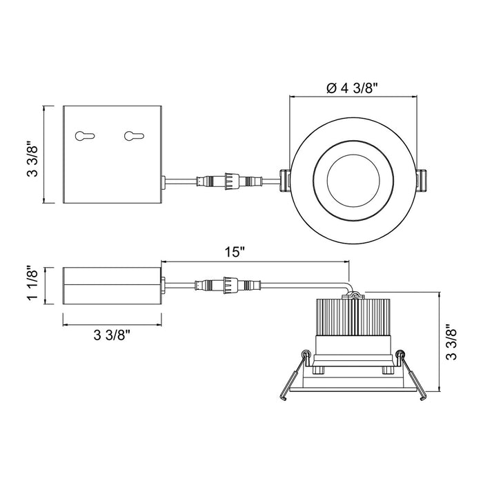 LED Recessed in White finish