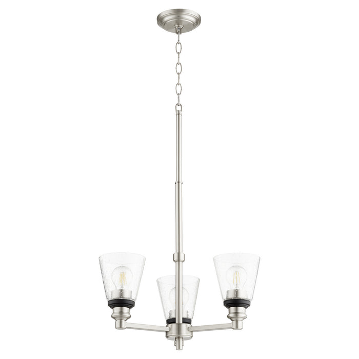 Three Light Chandelier from the Dunbar collection in Satin Nickel finish