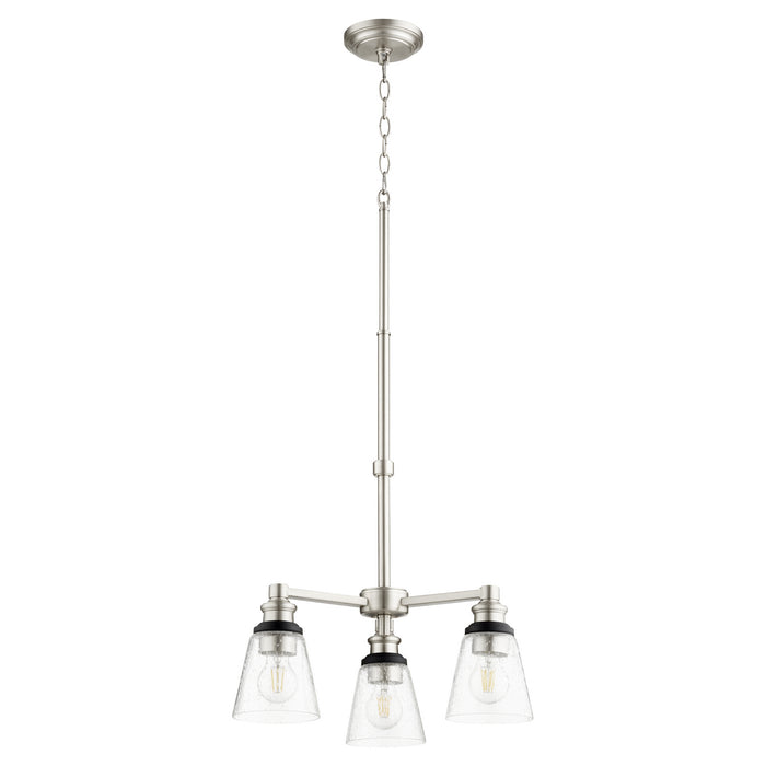 Three Light Chandelier from the Dunbar collection in Satin Nickel finish