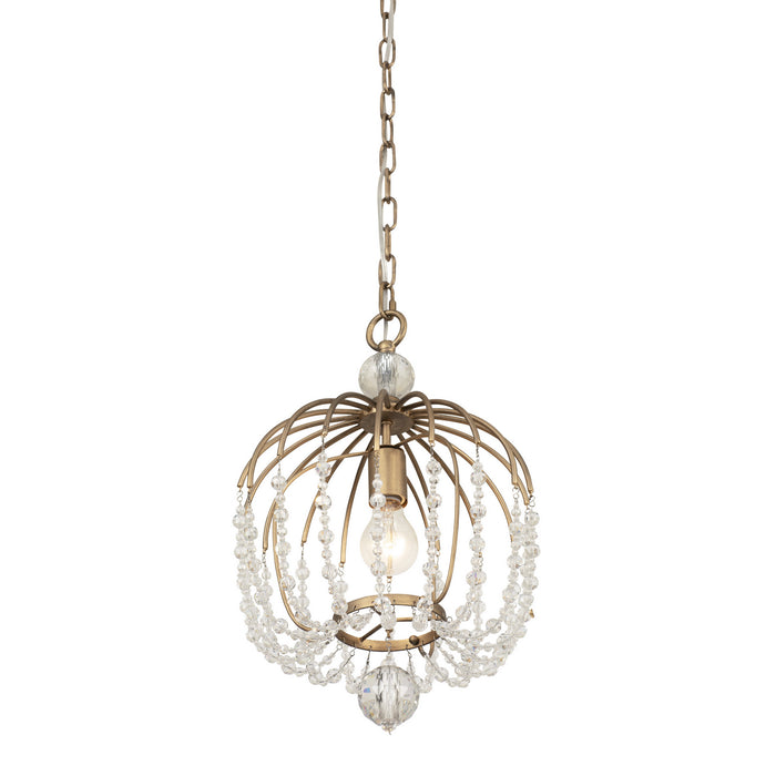 One Light Pendant from the Voliere collection in Havana Gold finish