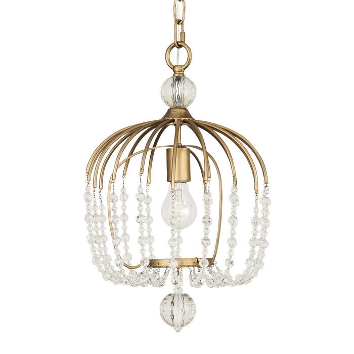 One Light Pendant from the Voliere collection in Havana Gold finish