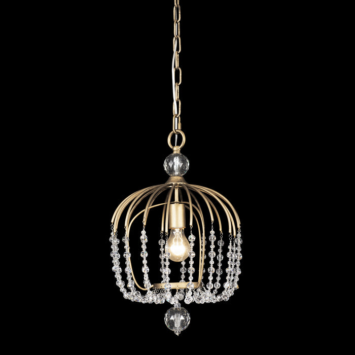 One Light Pendant from the Voliere collection in Havana Gold finish