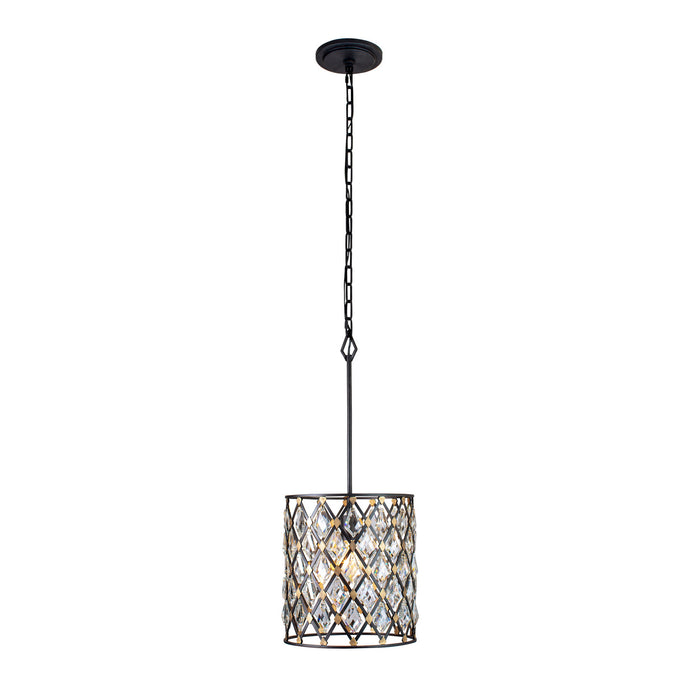 One Light Pendant from the Windsor collection in Carbon/Havana Gold finish