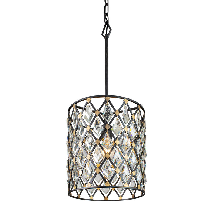 One Light Pendant from the Windsor collection in Carbon/Havana Gold finish