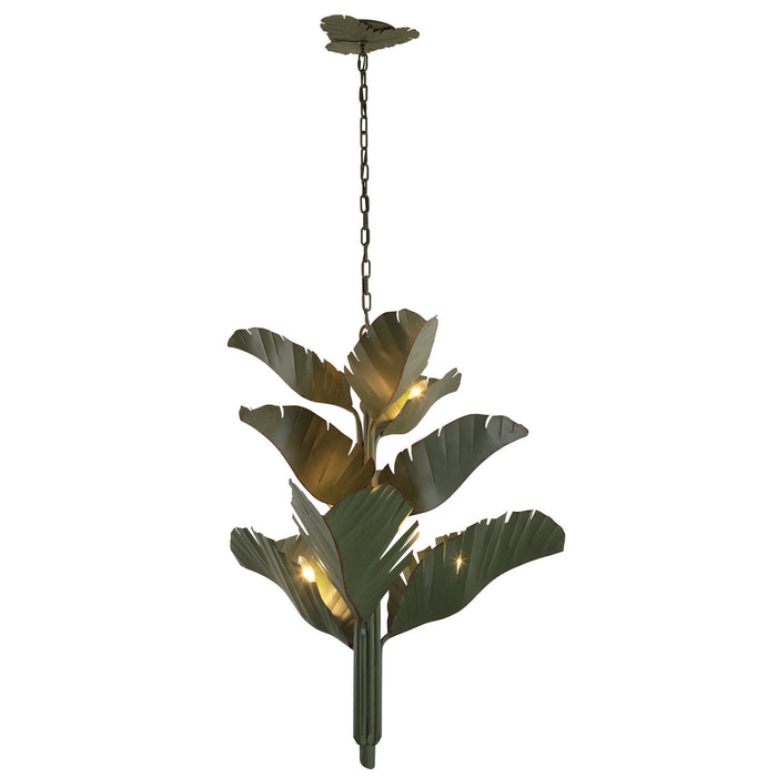 Nine Light Chandelier from the Banana Leaf collection in Banana Leaf finish