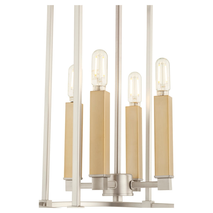 Four Light Entry Pendant from the Olympus collection in Satin Nickel finish