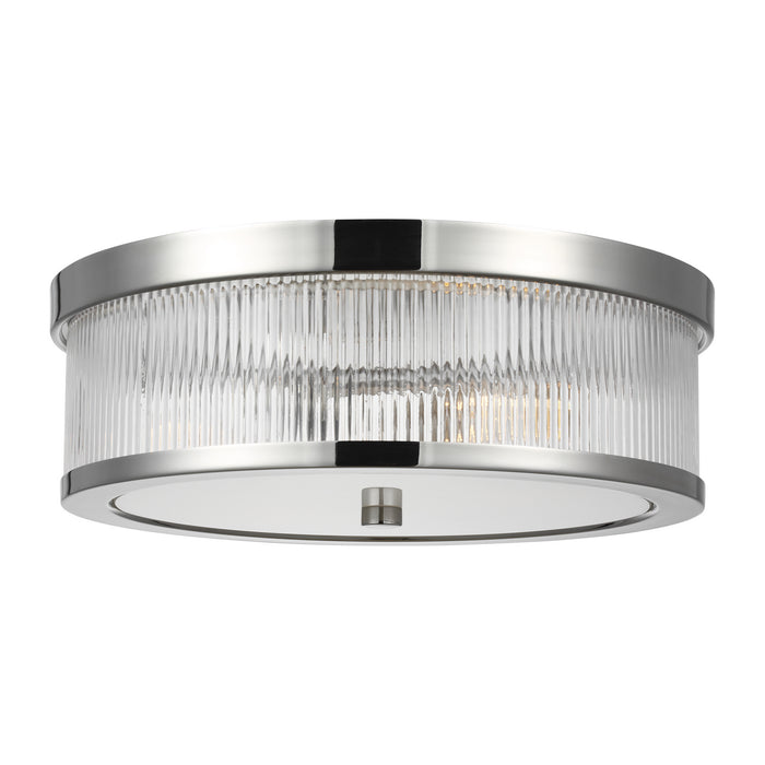 Two Light Flush Mount from the GENEVA collection in Polished Nickel finish