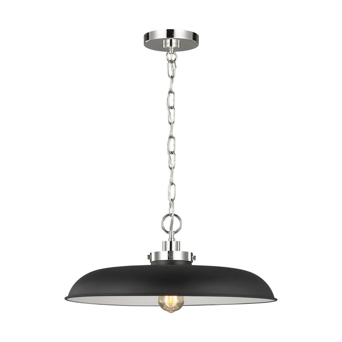 One Light Pendant from the WELLFLEET collection in Midnight Black finish