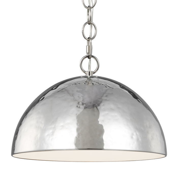 One Light Pendant from the WHARE collection in Polished Nickel finish