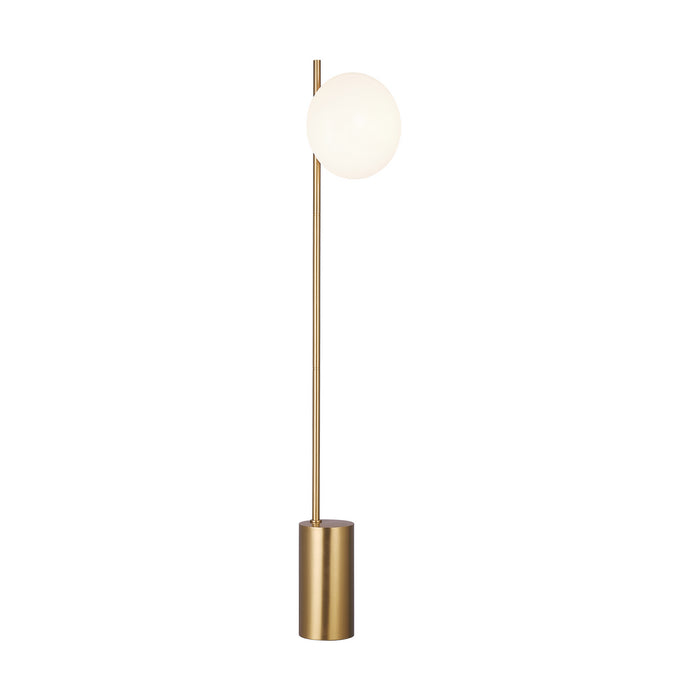 One Light Floor Lamp from the LUNE collection in Burnished Brass finish