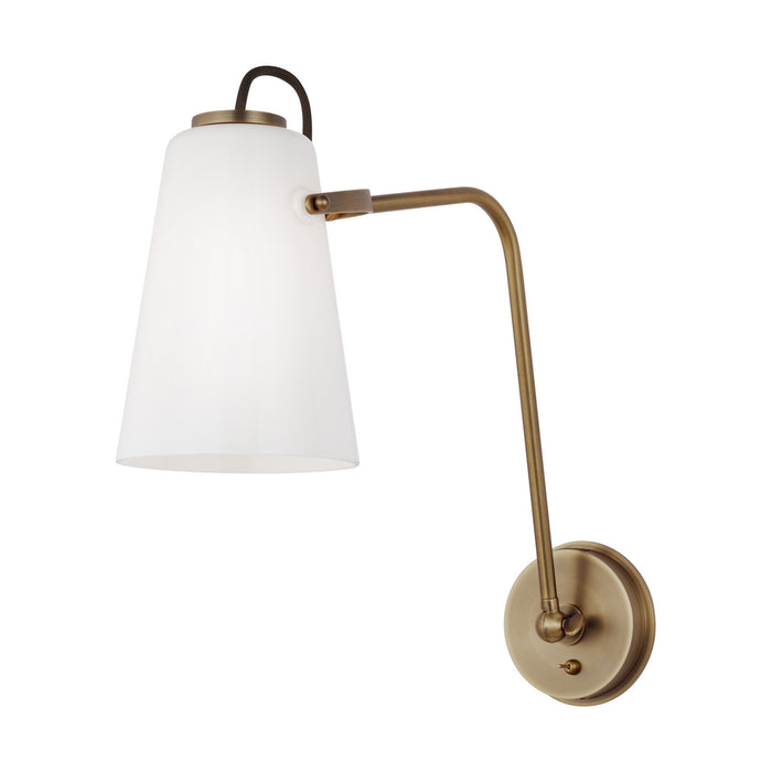 One Light Wall Sconce from the HAZEL collection in Time Worn Brass finish
