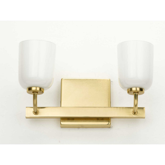 Two Light Bath from the Moore collection in Satin Brass finish