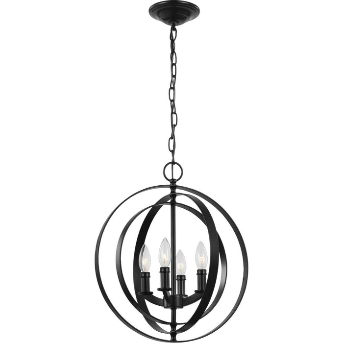 Four Light Pendant from the Equinox collection in Black finish