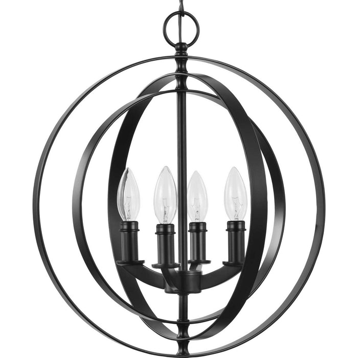 Four Light Pendant from the Equinox collection in Black finish