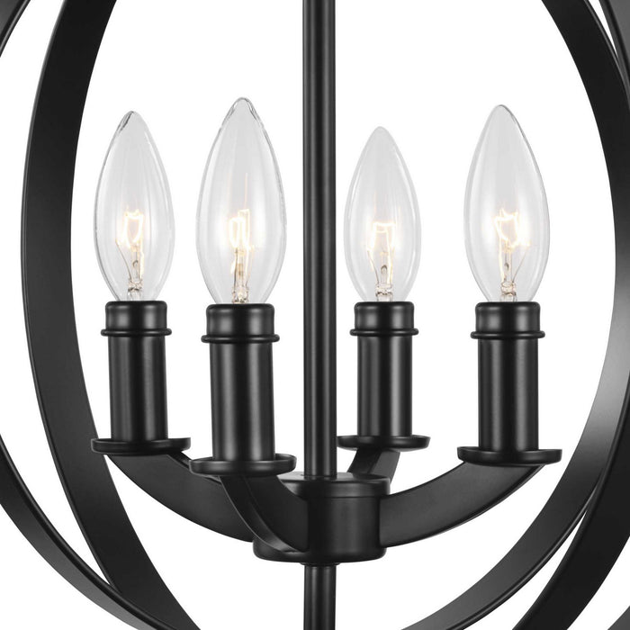 Four Light Pendant from the Equinox collection in Black finish