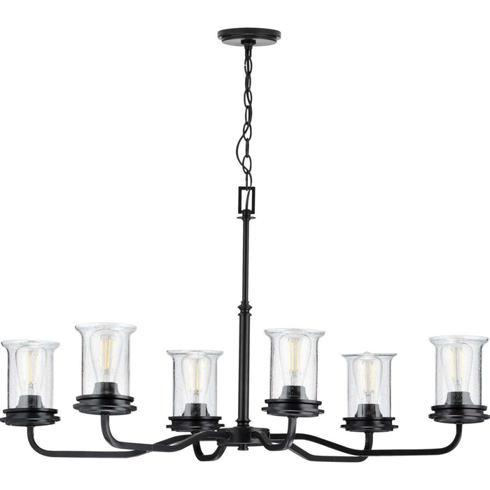 Six Light Chandelier from the Winslett collection in Black finish