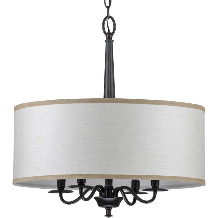 Four Light Chandelier from the Durrell collection in Black finish