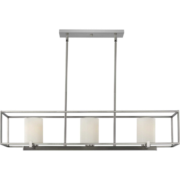 Three Light Island Chandelier from the Chadwick collection in Brushed Nickel finish