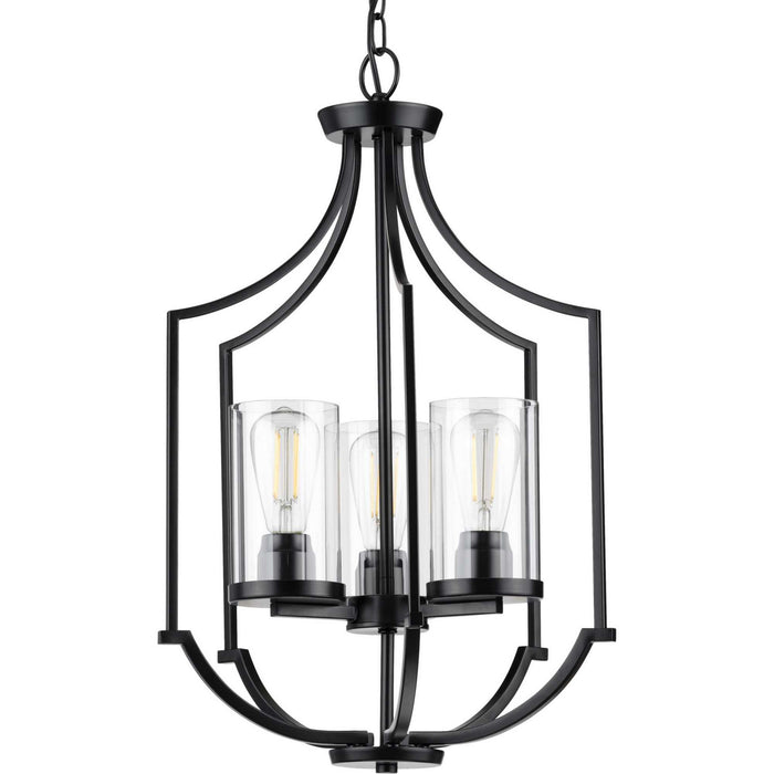 Three Light Foyer Pendant from the Lassiter collection in Black finish