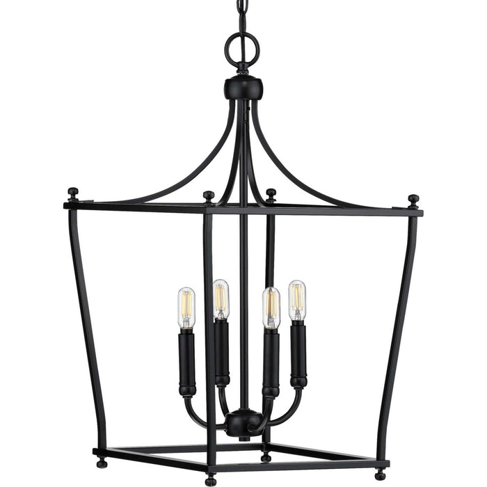 Four Light Foyer Pendant from the Parkhurst collection in Black finish