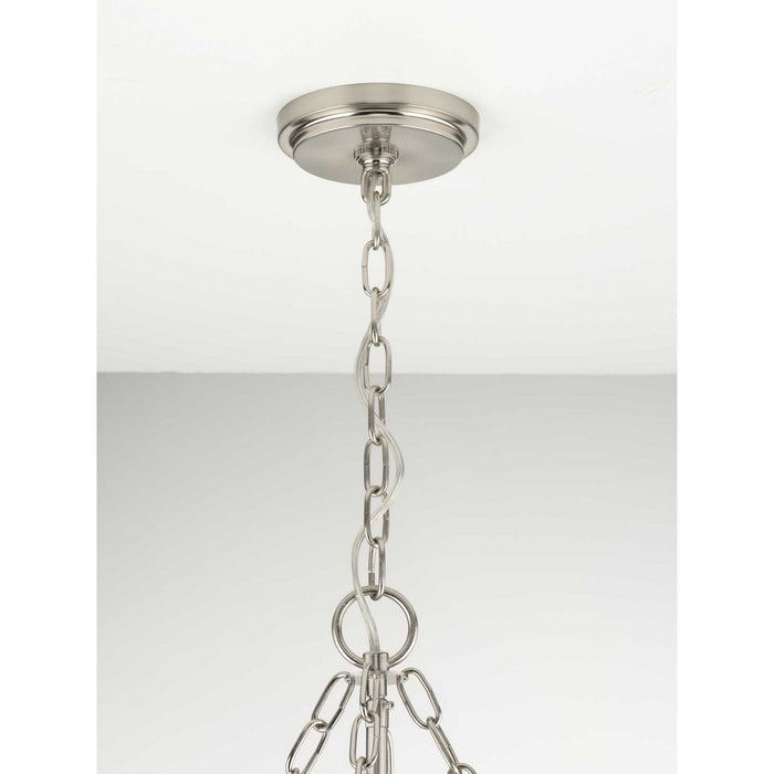 Three Light Pendant from the Mauldin collection in Brushed Nickel finish