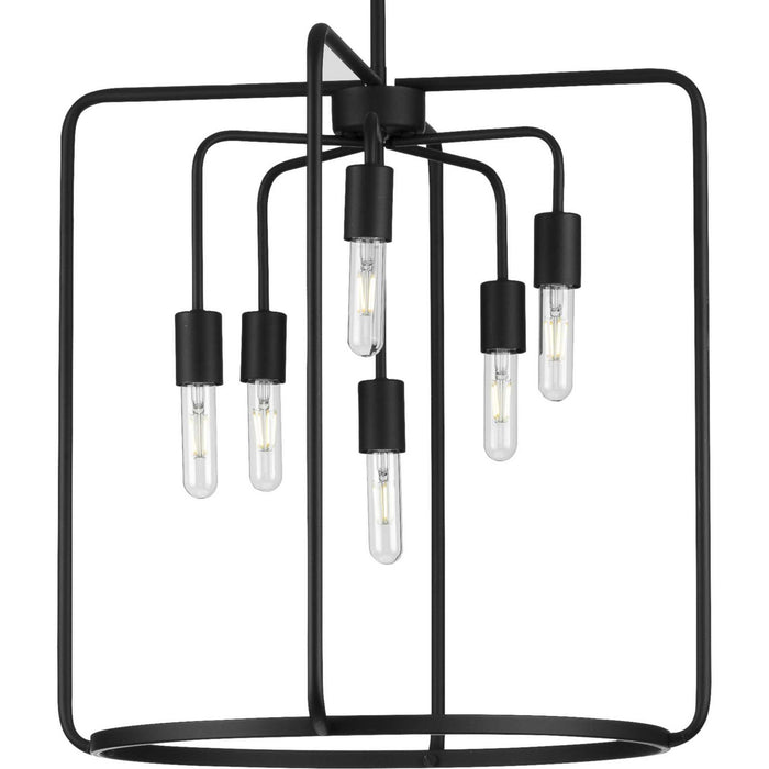 Six Light Pendant from the Bonn collection in Black finish