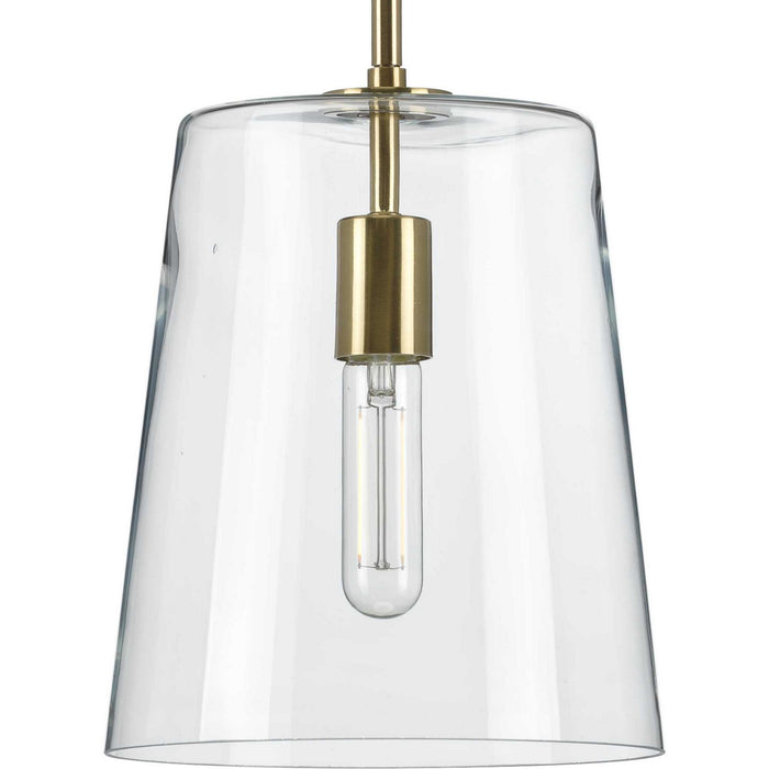 One Light Pendant from the Clarion collection in Satin Brass finish