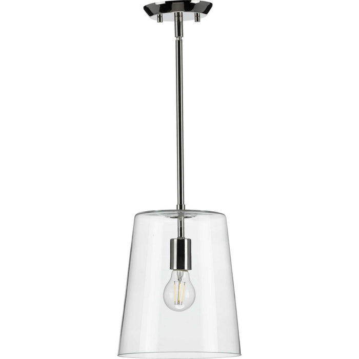 One Light Pendant from the Clarion collection in Polished Nickel finish