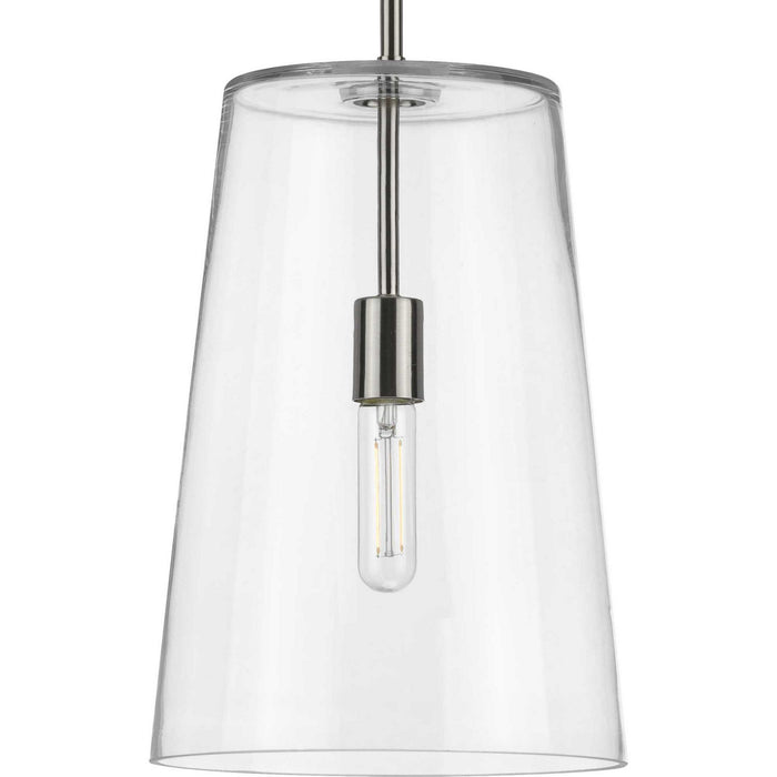 One Light Pendant from the Clarion collection in Brushed Nickel finish