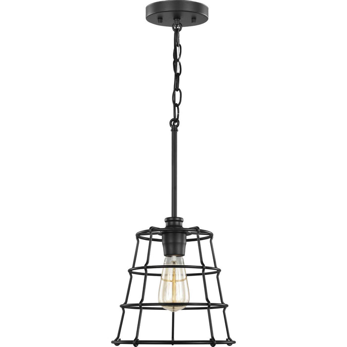 One Light Mini Pendant from the Chambers collection in Black finish