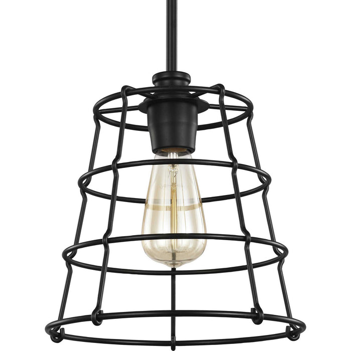 One Light Mini Pendant from the Chambers collection in Black finish