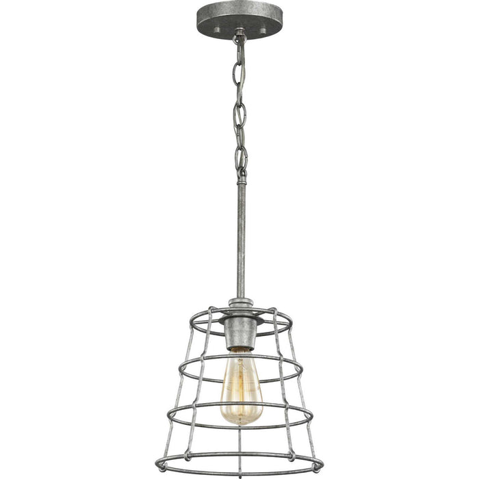 One Light Mini Pendant from the Chambers collection in Galvanized finish