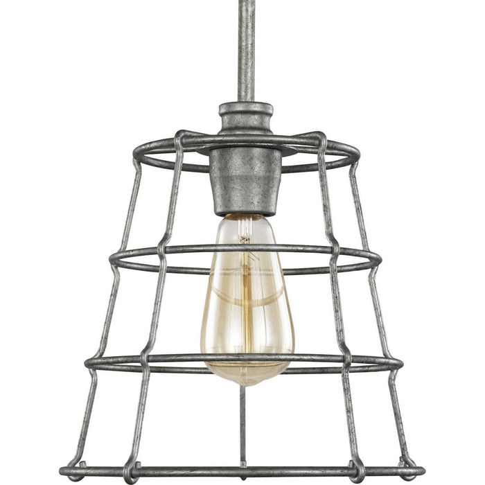 One Light Mini Pendant from the Chambers collection in Galvanized finish