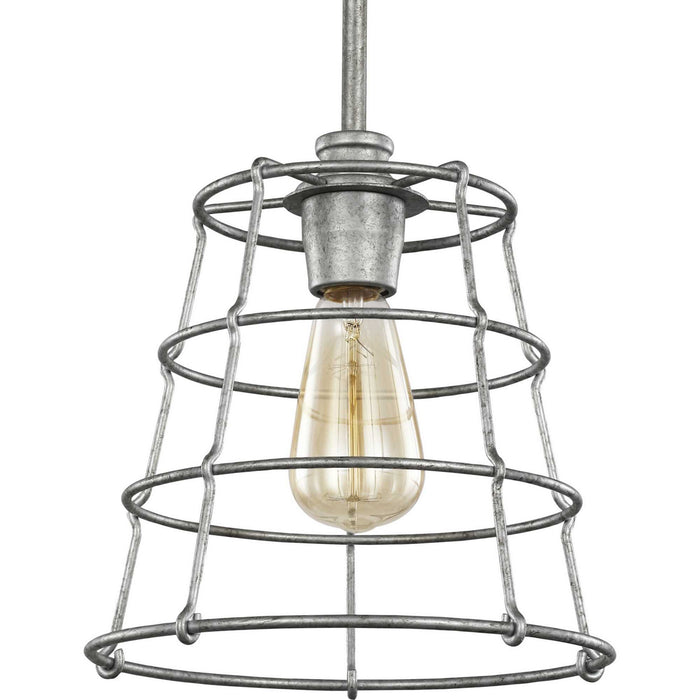 One Light Mini Pendant from the Chambers collection in Galvanized finish