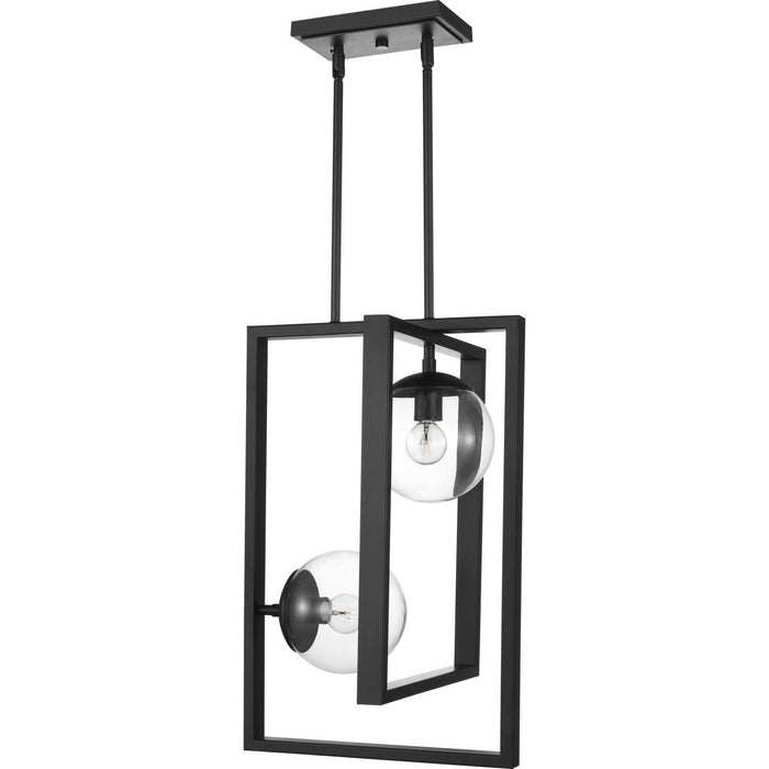 Two Light Pendant from the Atwell collection in Black finish