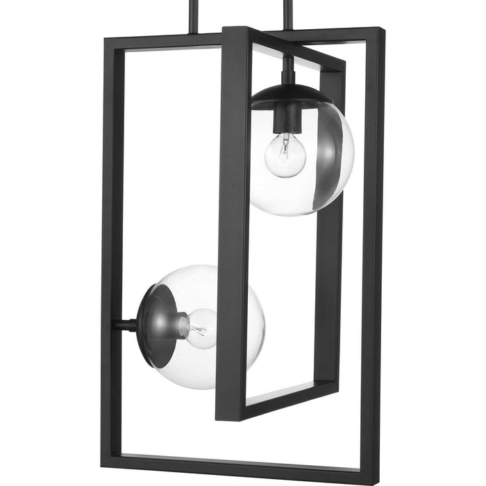 Two Light Pendant from the Atwell collection in Black finish