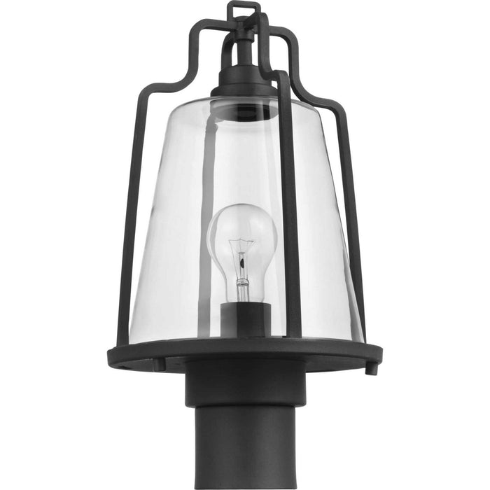 One Light Post Lantern from the Benton Harbor collection in Black finish