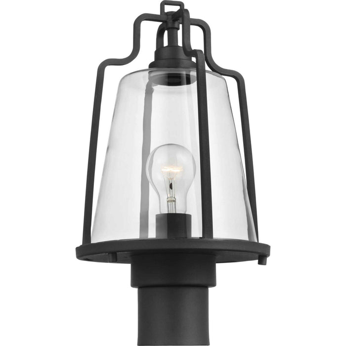 One Light Post Lantern from the Benton Harbor collection in Black finish