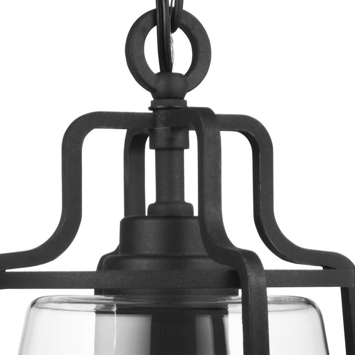 One Light Hanging Lantern from the Benton Harbor collection in Black finish