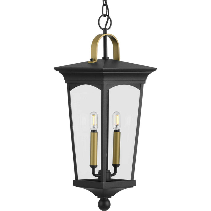 Two Light Hanging Lantern from the Chatsworth collection in Black finish