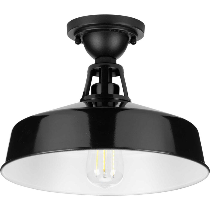 One Light Semi Flush Mount from the Cedar Springs collection in Black finish