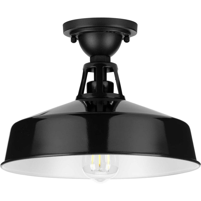 One Light Semi Flush Mount from the Cedar Springs collection in Black finish