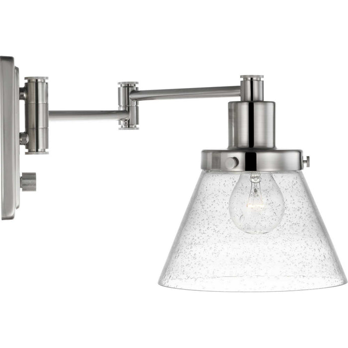 One Light Swing Arm Wall Lamp from the Hinton collection in Brushed Nickel finish