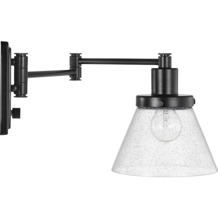 One Light Swing Arm Wall Lamp from the Hinton collection in Black finish