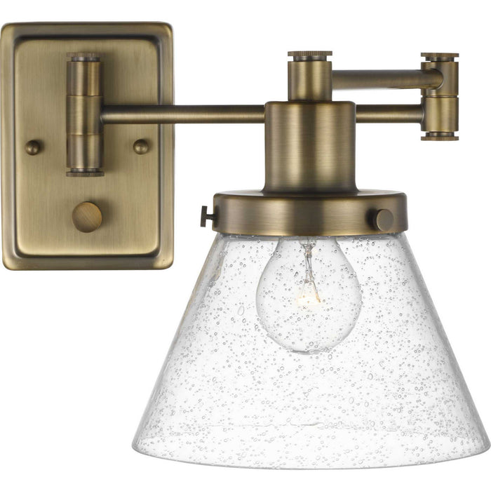 One Light Swing Arm Wall Lamp from the Hinton collection in Vintage Brass finish