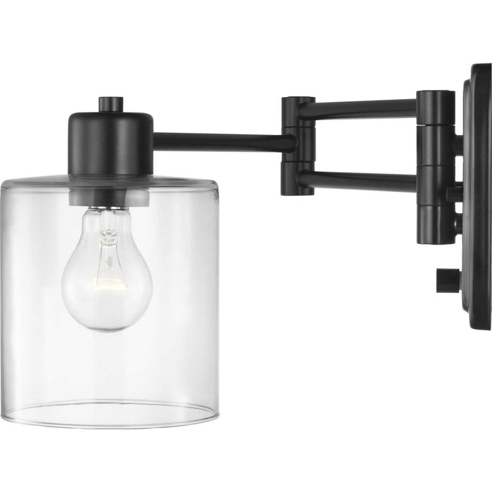 One Light Swing Arm Wall Lamp from the Milner collection in Black finish