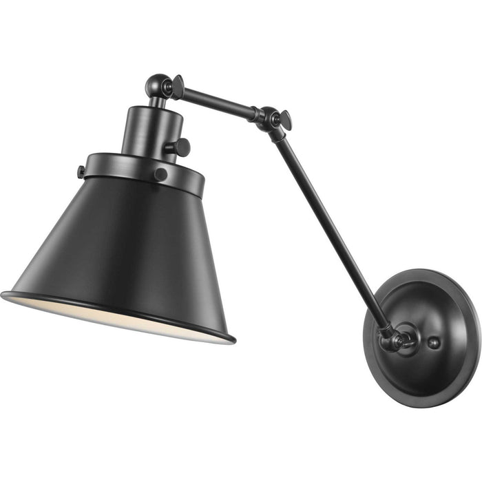 One Light Swing Arm Wall Lamp from the Hinton collection in Black finish