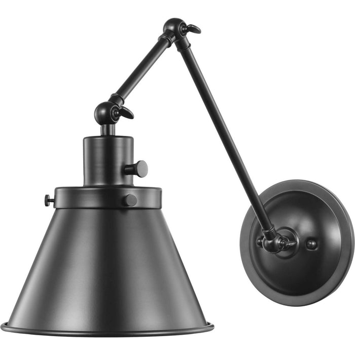 One Light Swing Arm Wall Lamp from the Hinton collection in Black finish