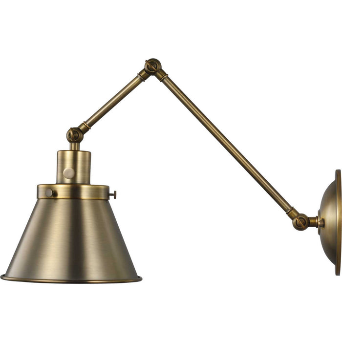 One Light Swing Arm Wall Lamp from the Hinton collection in Vintage Brass finish