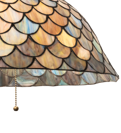 Three Light Pendant from the Tiffany Fishscale collection in Mahogany Bronze finish